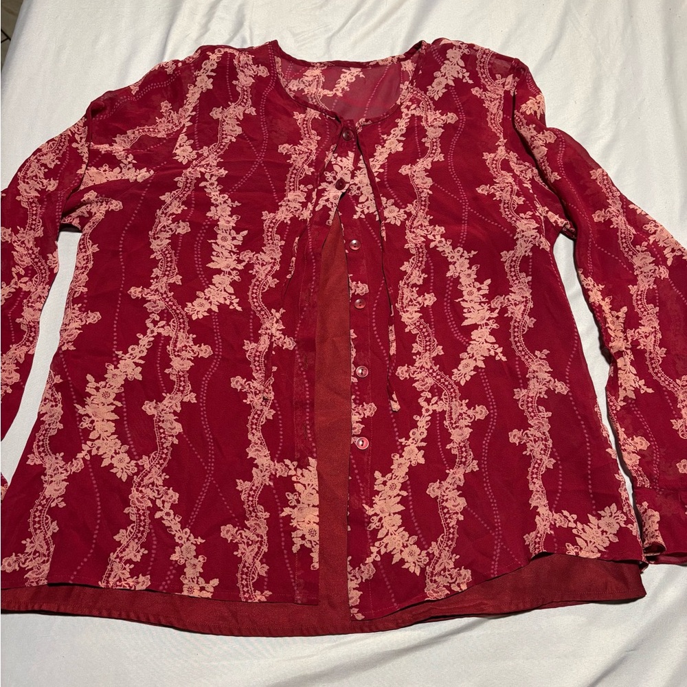 Women's Red Floral Top